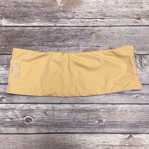 Koru Swimwear Tan Nude White Bandeau Bikini Top NWT Medium No Padding Swirl Bow - Picture 6 of 12